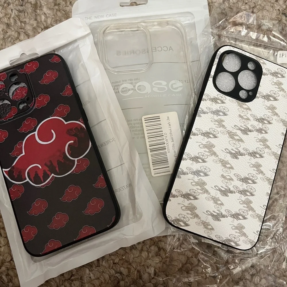 New Lot of 3 iPhone 13 Pro Cases - Clear Art Anime Naruto Sky Coach Buggy Horse